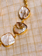 Mother of pearl stone brass necklace set | GJNS051