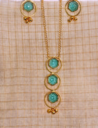 PetalLux brass glass finish necklace set | GJNS055