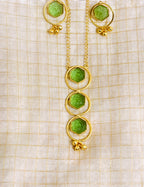 PetalLux brass glass finish necklace set | GJNS055