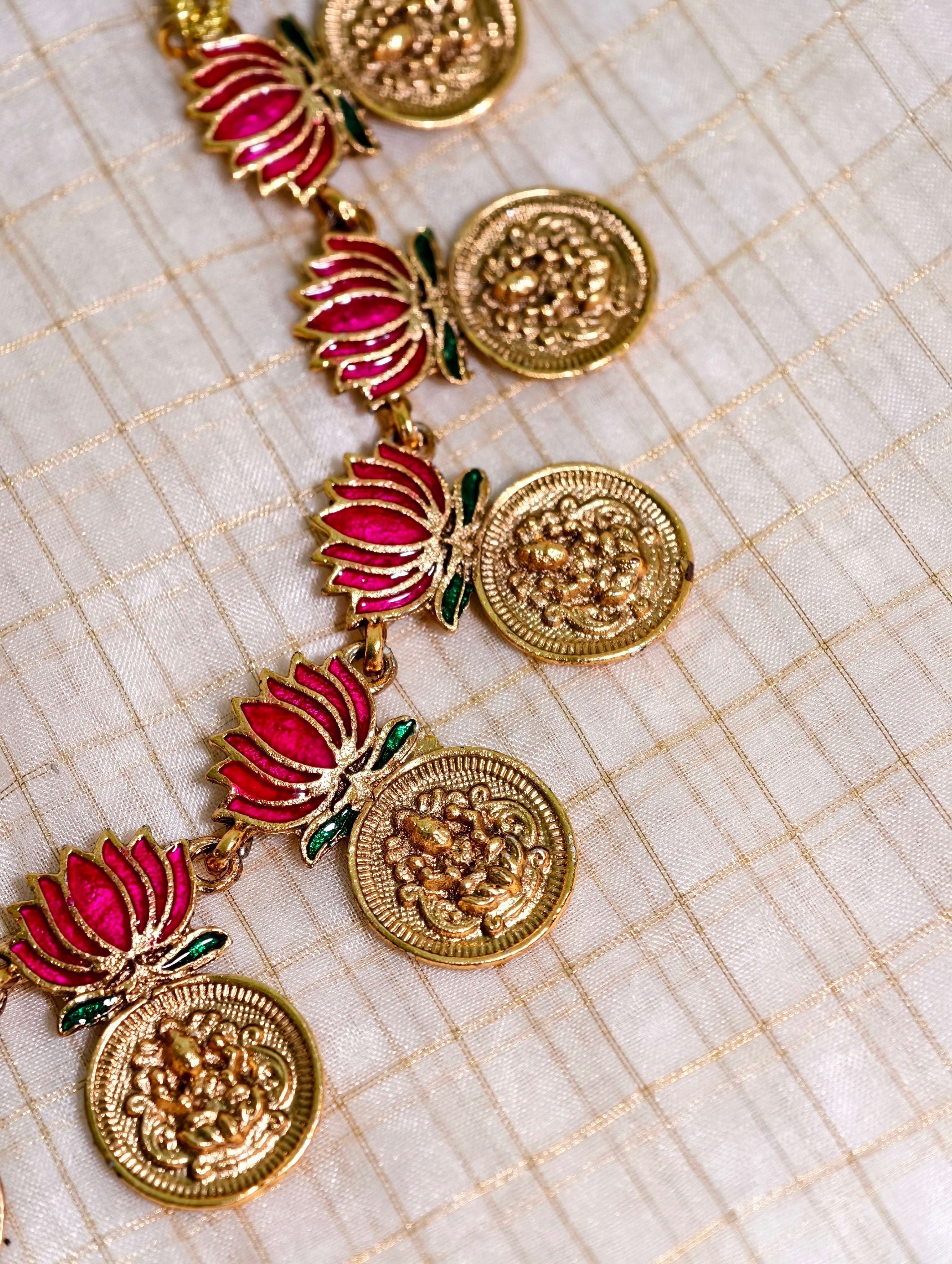 Lotus and kerala tradition Kashi necklace set | GJNS037