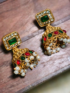 Multi colour AD Antique Temple Choker| GJNS048