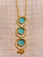 PetalLux brass glass finish necklace set | GJNS055