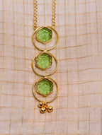 PetalLux brass glass finish necklace set | GJNS055