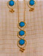 PetalLux brass glass finish necklace set | GJNS055