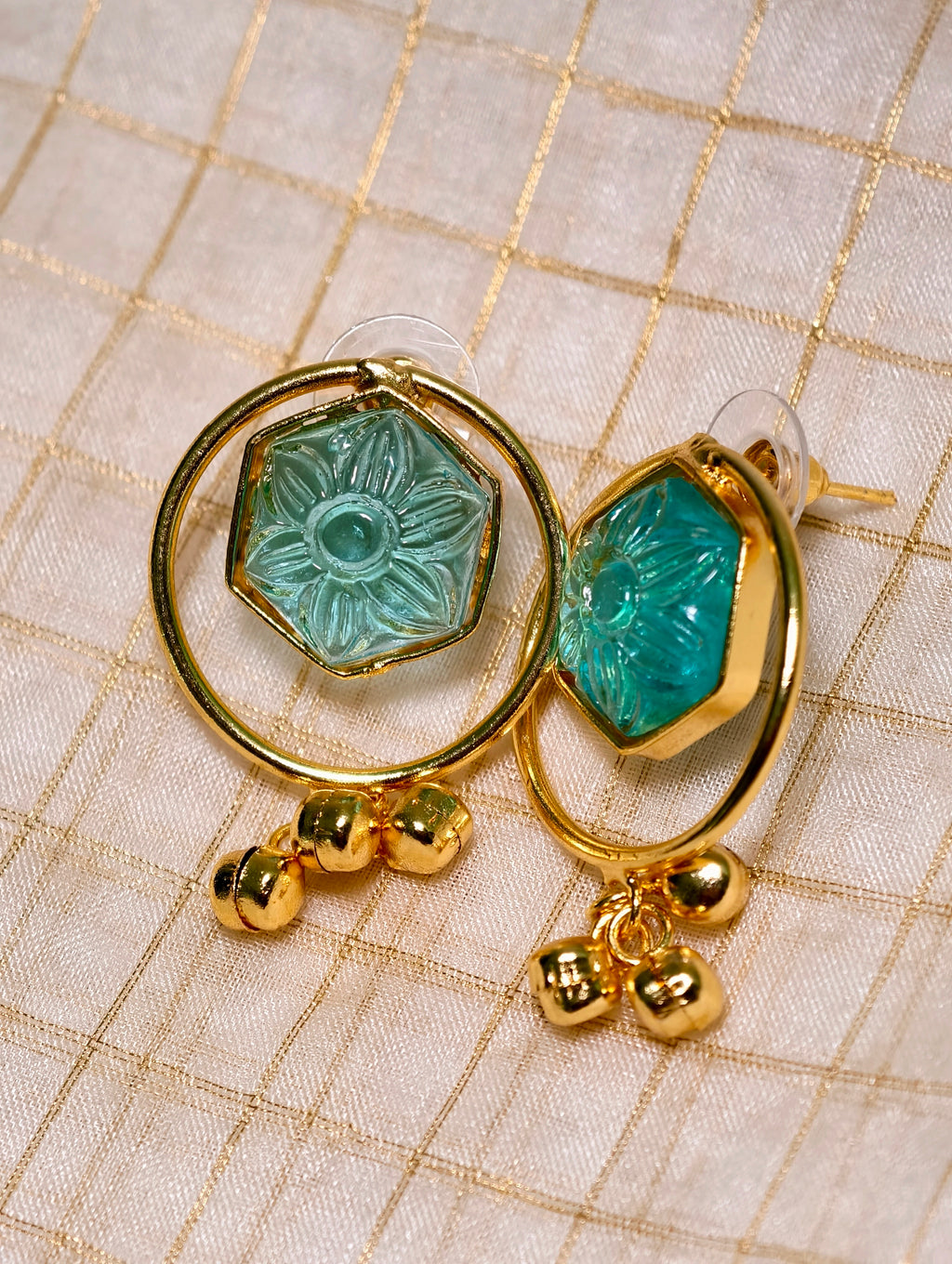 PetalLux brass glass finish necklace set | GJNS055