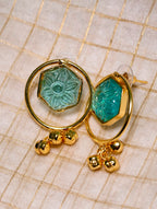 PetalLux brass glass finish necklace set | GJNS055