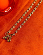 Brass and white stone premium anklet