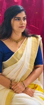 Kerala traditional blue paalakka necklace set | GJNS015