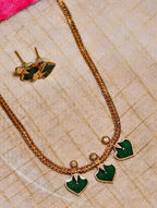 Minimal 3 motif paalakka necklace set| GJNS009