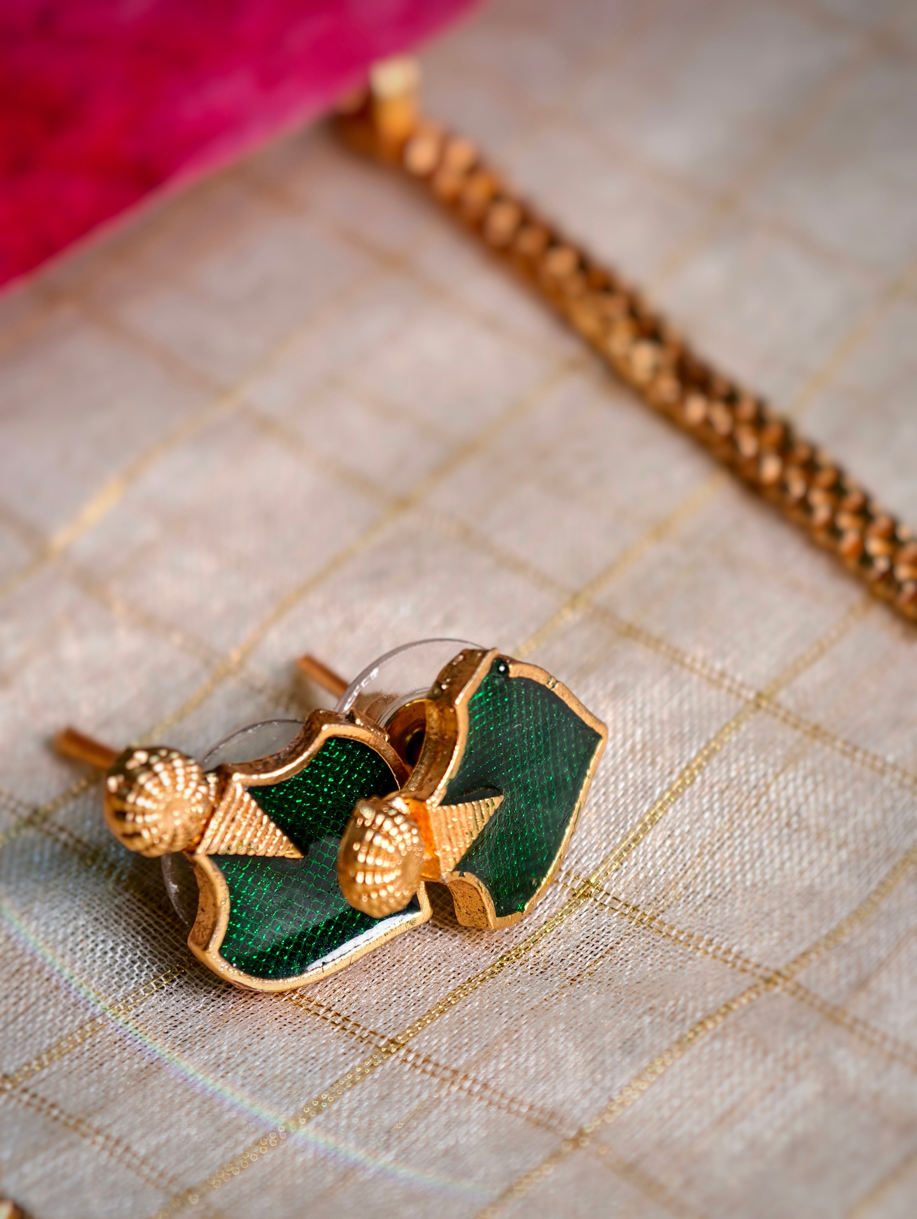 Minimal 3 motif paalakka necklace set| GJNS009