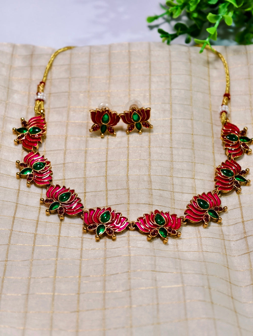 Lotus Necklace set | GJNS028