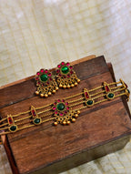 Green and Multi colour choker set |GJNS026
