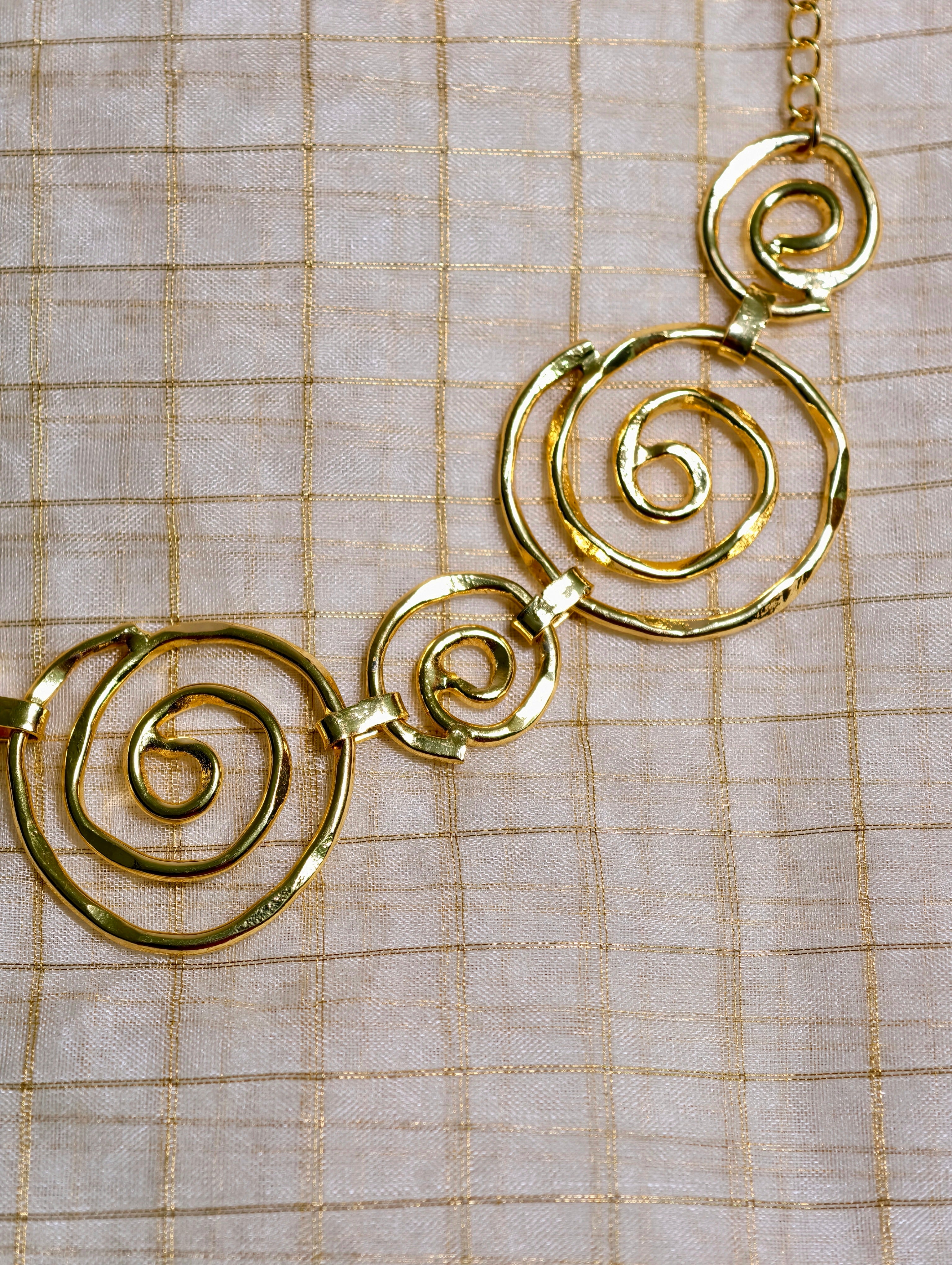 Brass Spiral necklace set | GJNS023