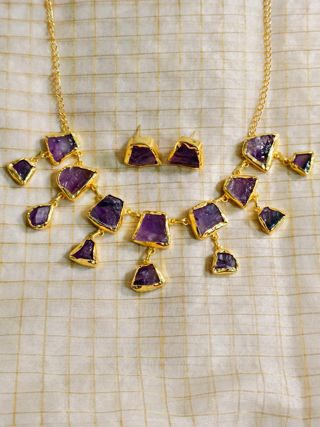 Brass handmade layered necklace set | GJNS030