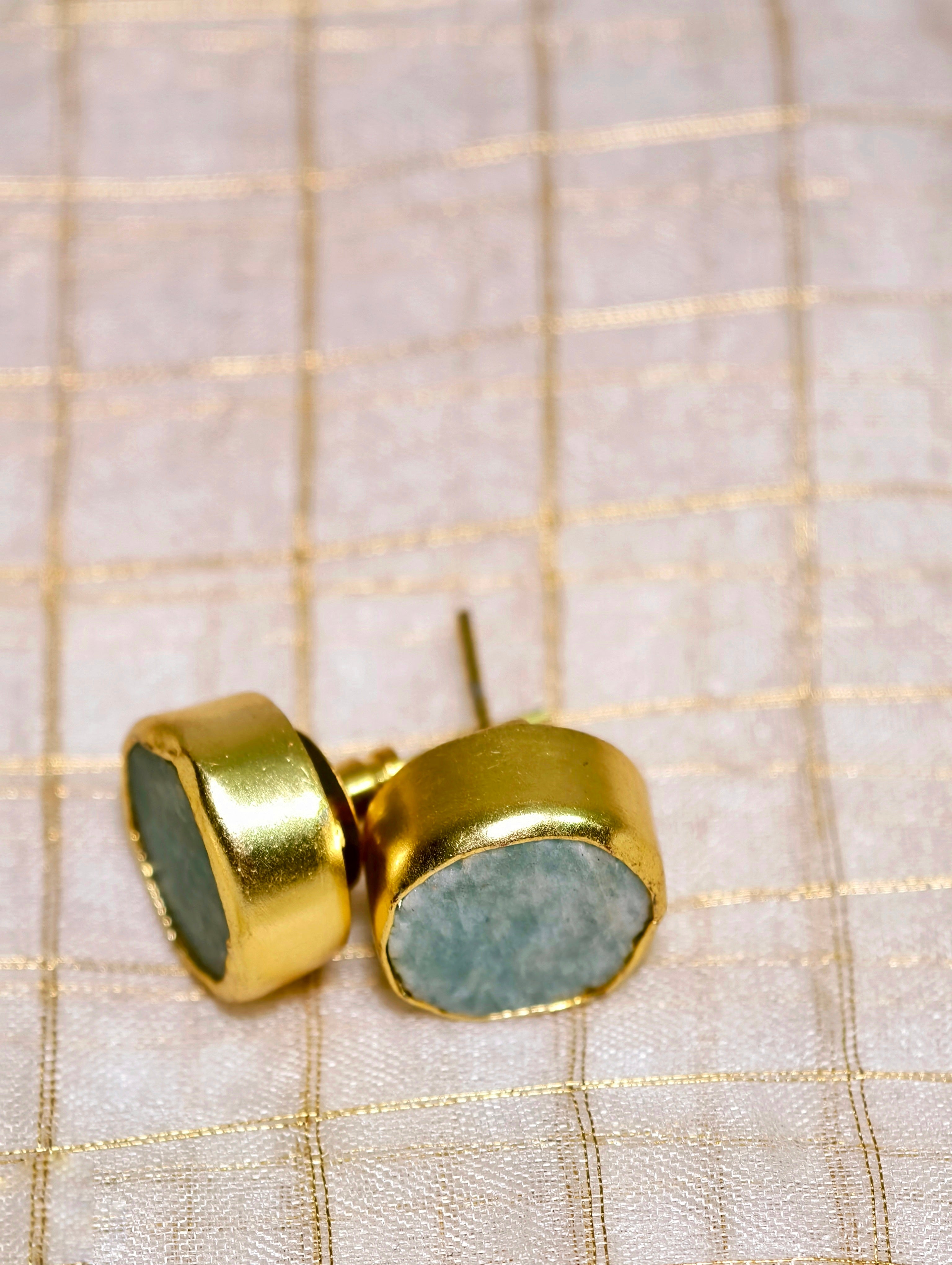 Red and Blue Stone brass necklace set | GJNS032