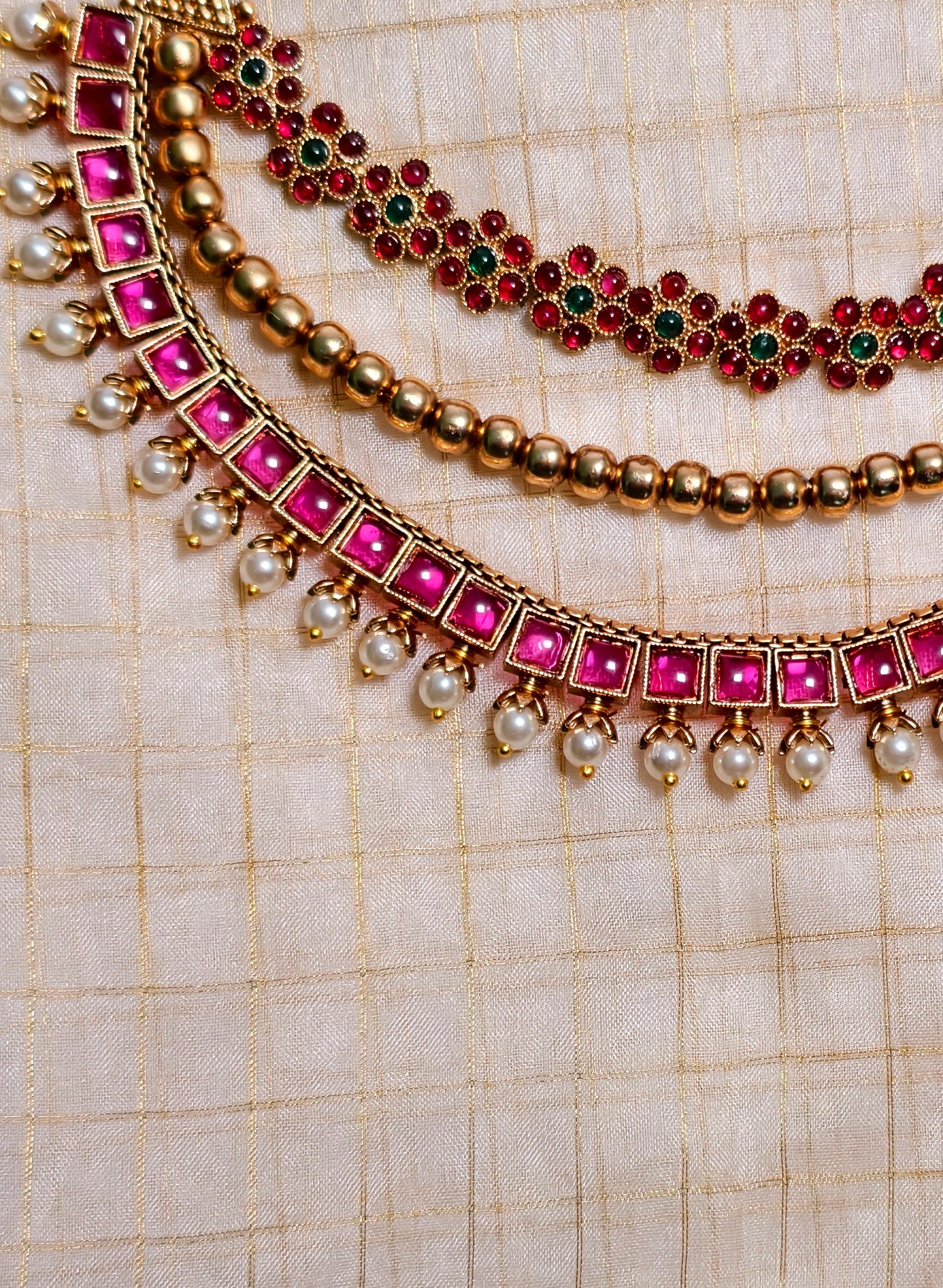 Multi stone beaded Layerset| GJNS044