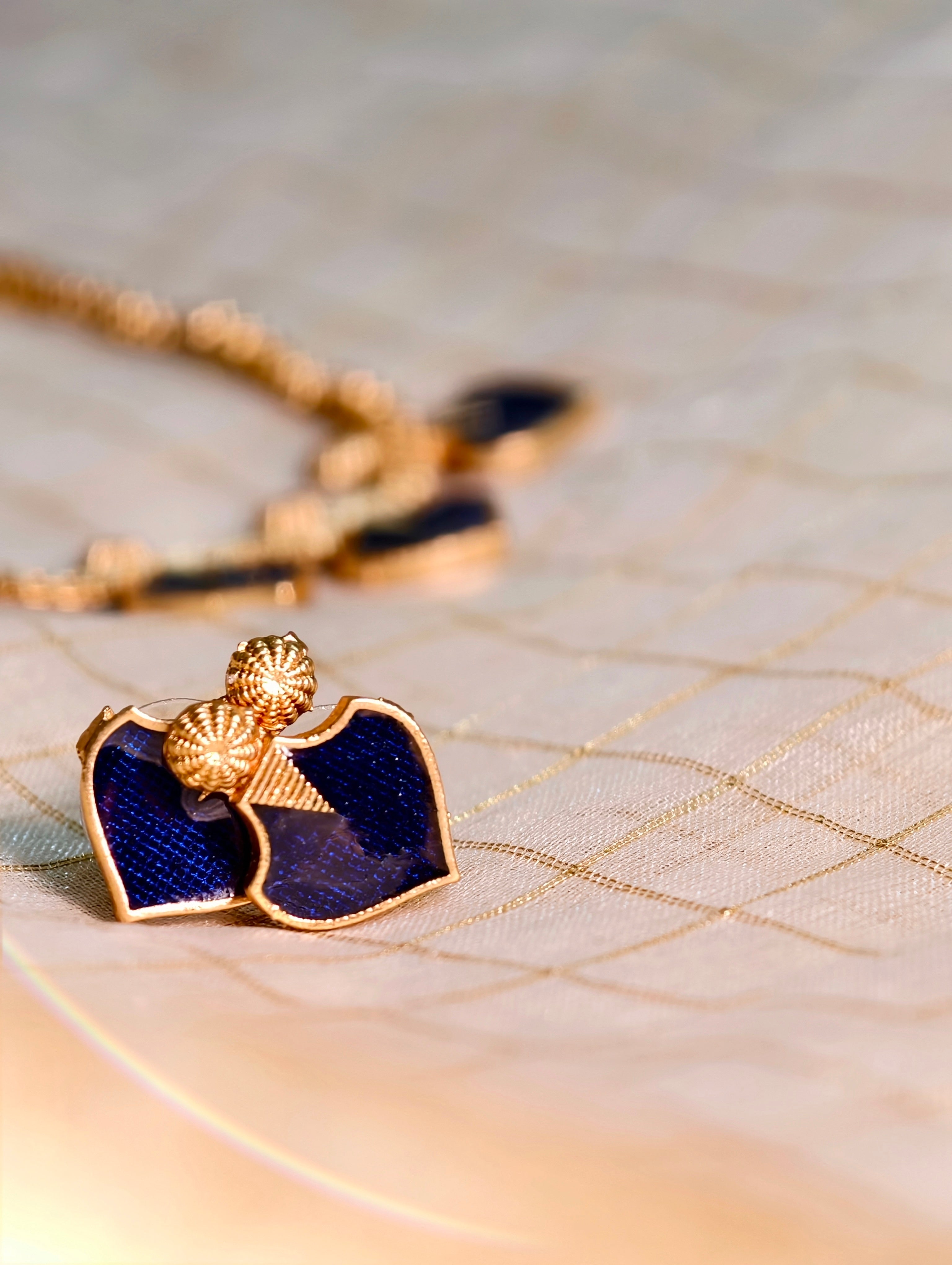 Minimal 3 motif paalakka necklace set| GJNS009