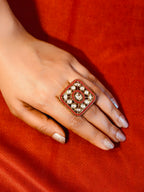 AD brass square shape ring | GJRG013