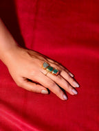 Brass finish three stone ring | GJRG006