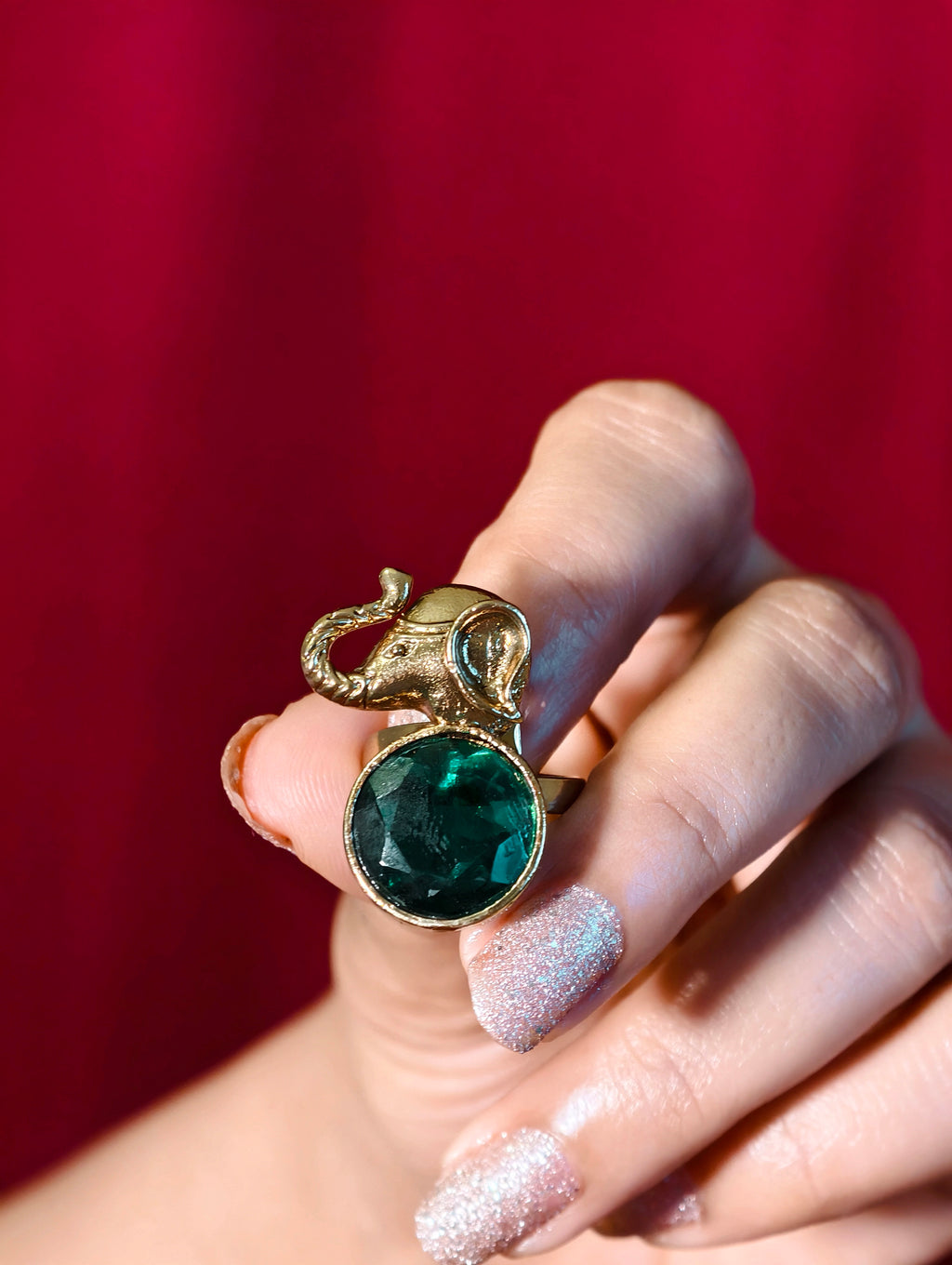 Elephant motif brass ring | GJRG002