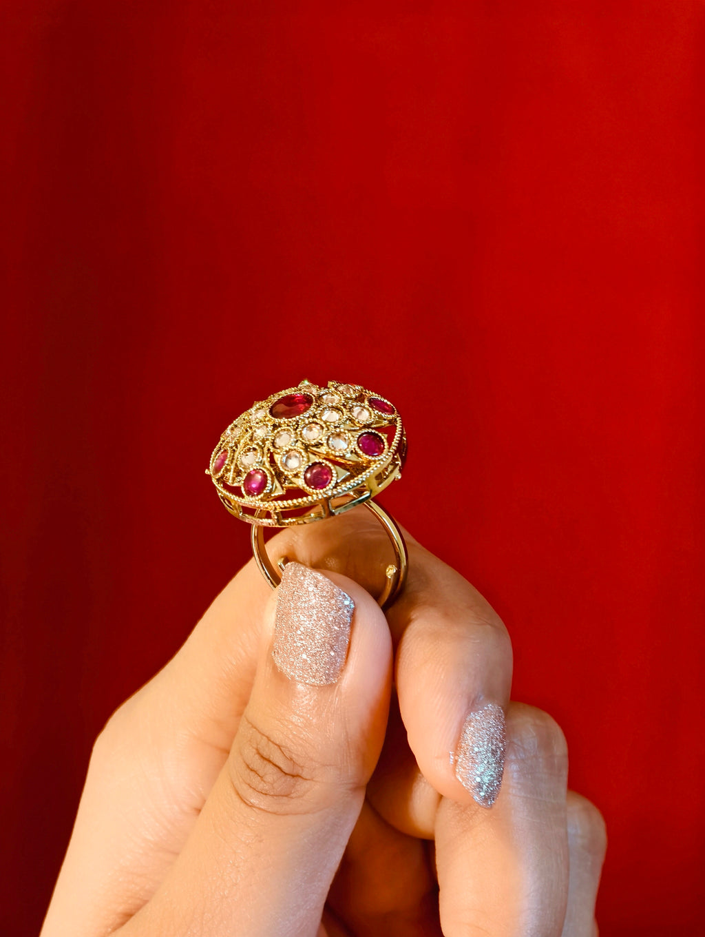 Brass Kundan ring | GJRG011