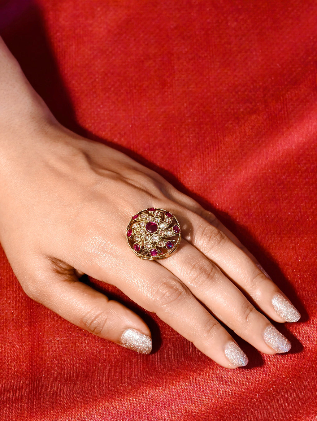 Brass Kundan ring | GJRG011