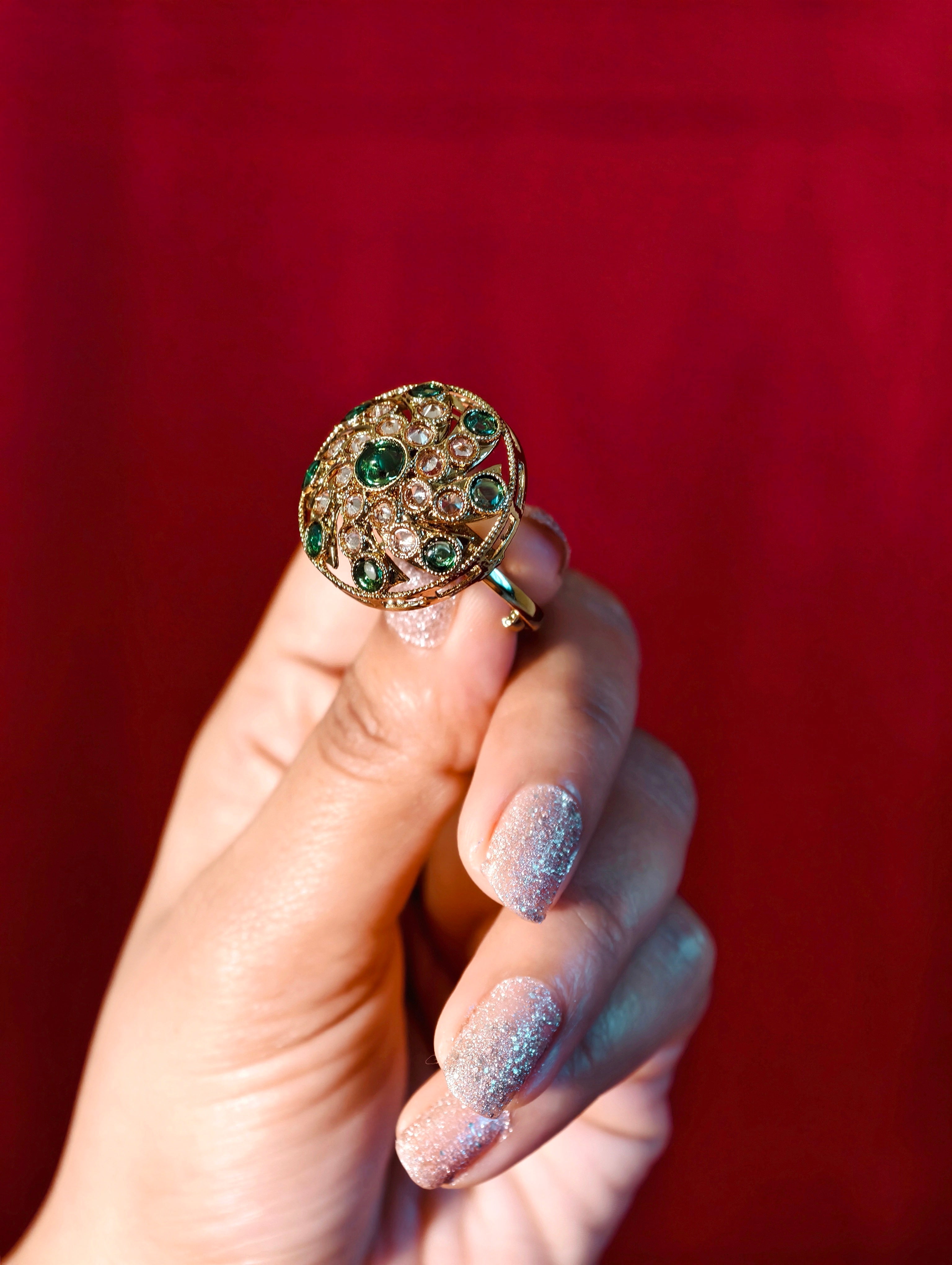 Brass Kundan ring | GJRG011