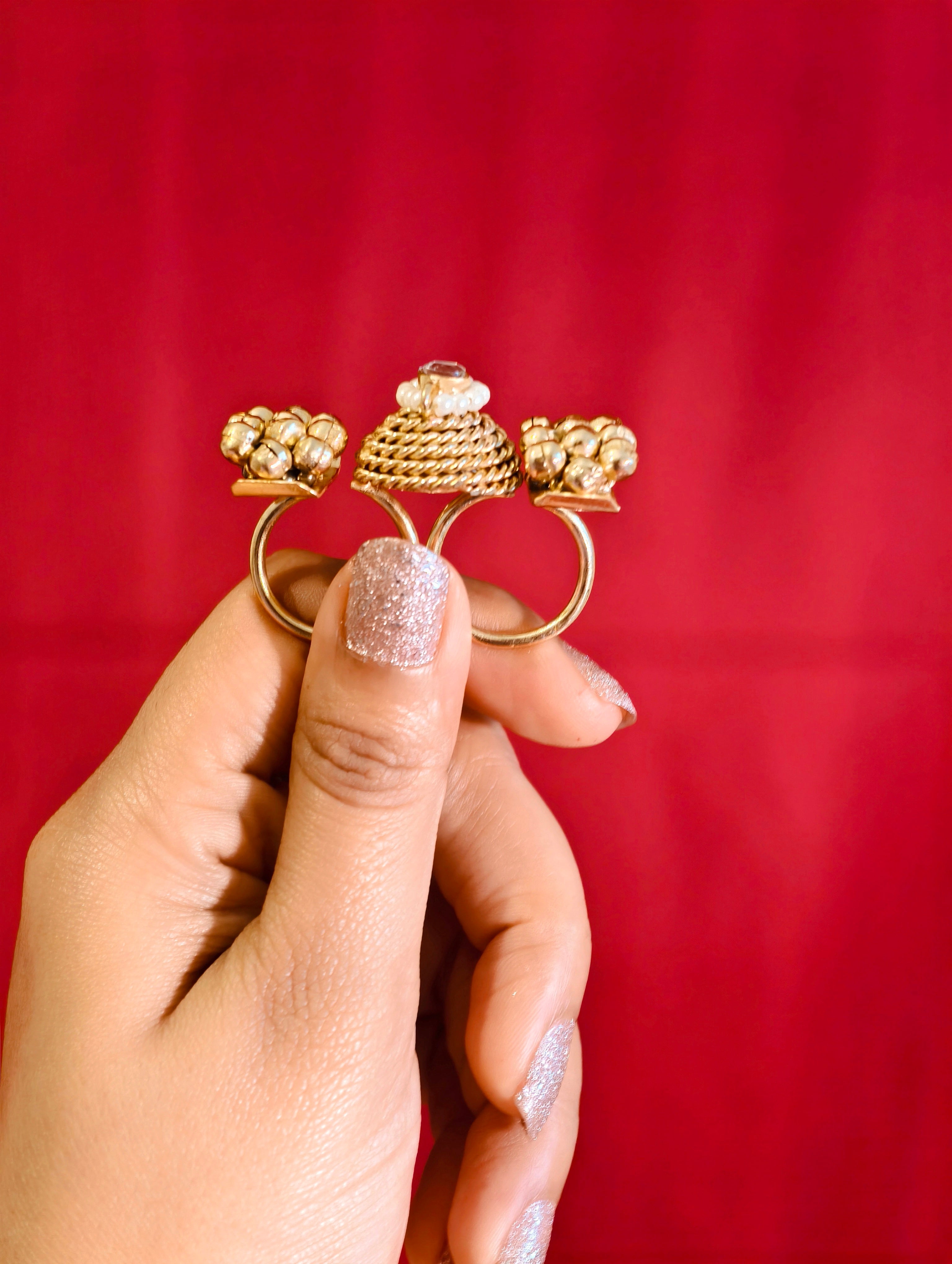Indian traditional dual finger ring | GJRG005