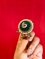 Green ring with ghunghroo | GJRG003