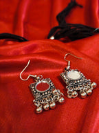 Mirror finish oxidised silver necklace set | GJNS060