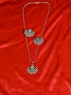 Oxidised silver necklace set | GJNS061