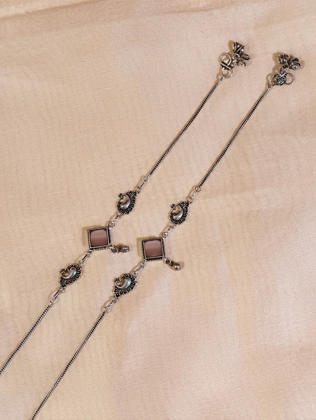 Oxidised silver Anklet | GJAK005