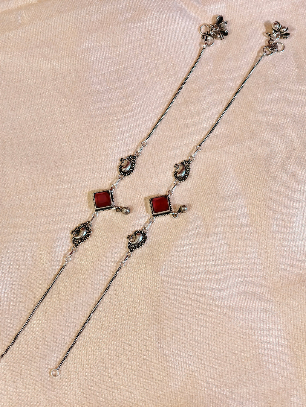 Oxidised silver Anklet | GJAK005