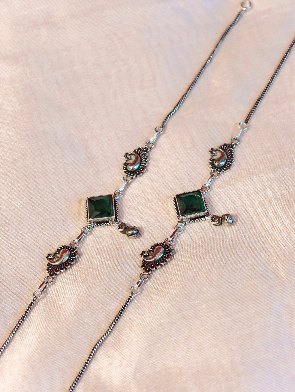 Oxidised silver Anklet | GJAK005