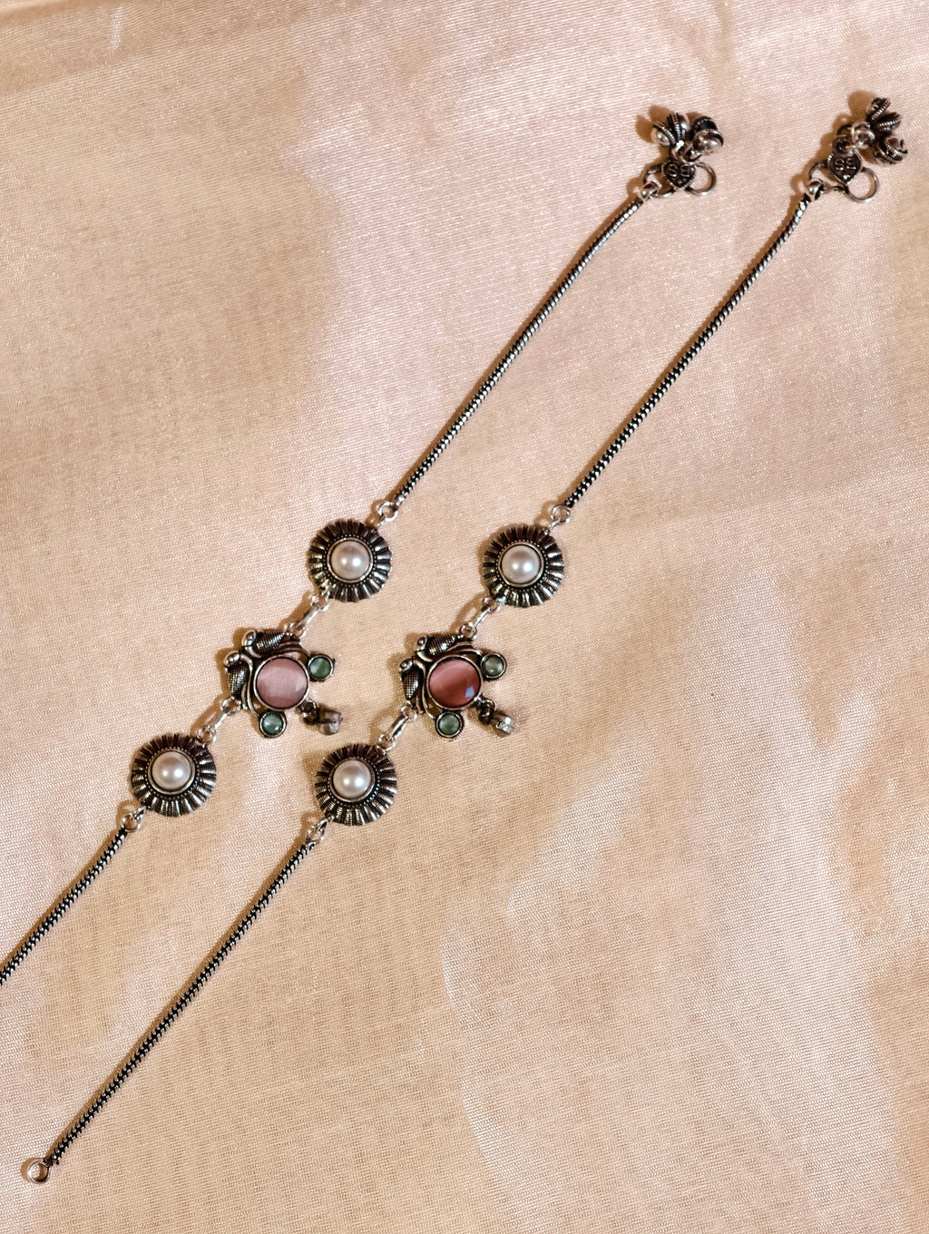 Oxidised silver Anklet | GJAK006