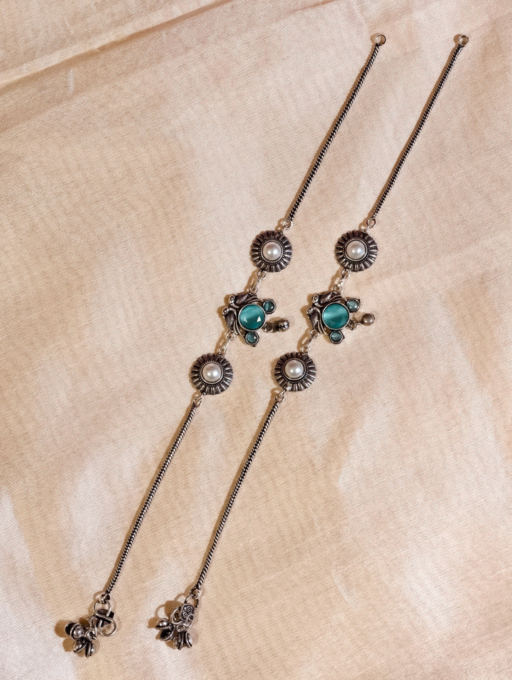 Oxidised silver Anklet | GJAK006