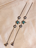 Oxidised silver Anklet | GJAK006