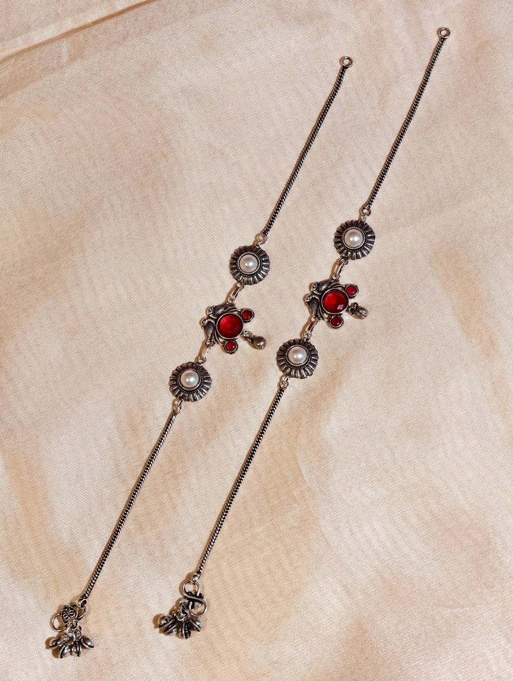 Oxidised silver Anklet | GJAK006