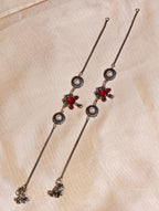 Oxidised silver Anklet | GJAK006