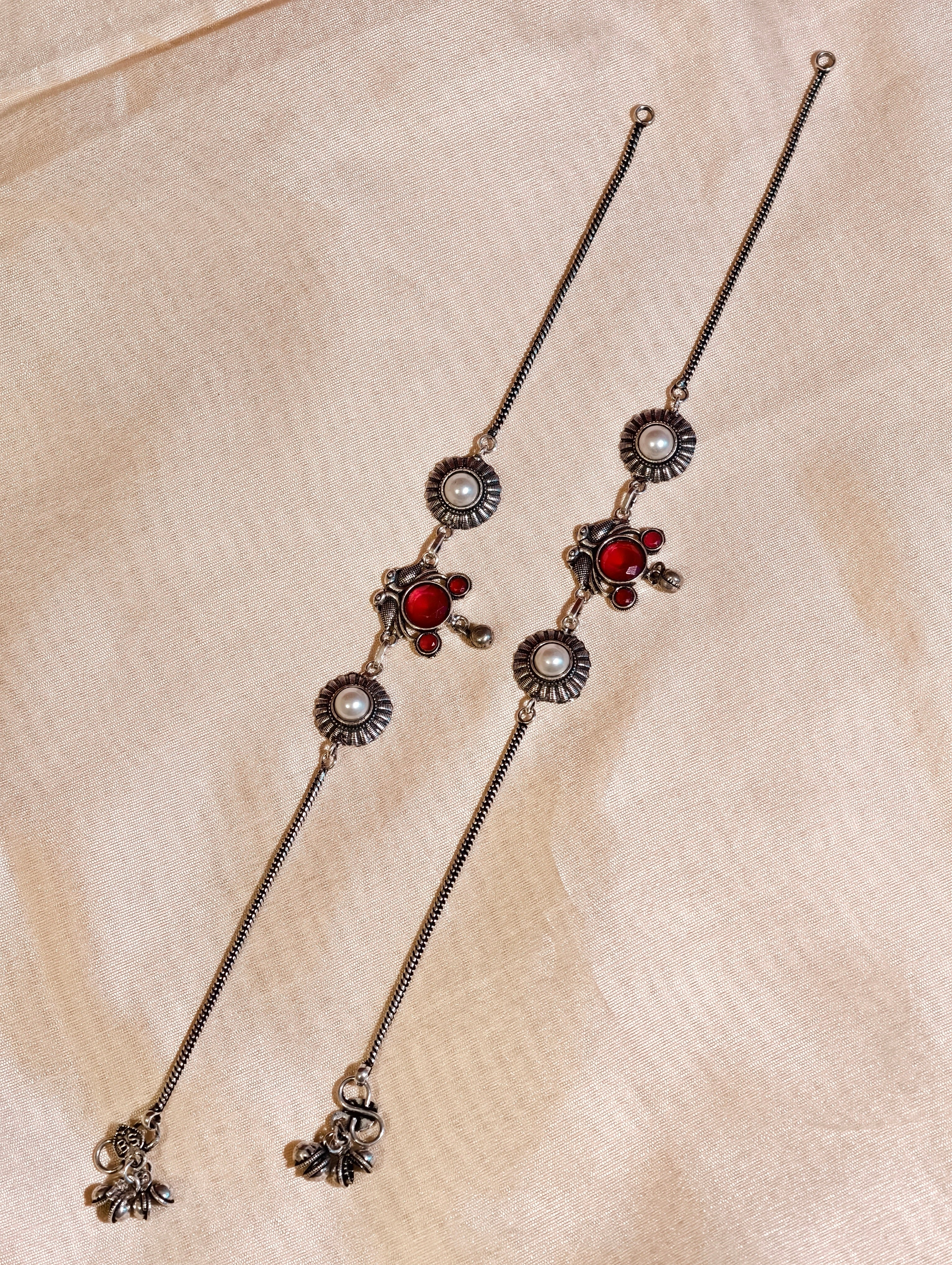 Oxidised silver Anklet | GJAK006