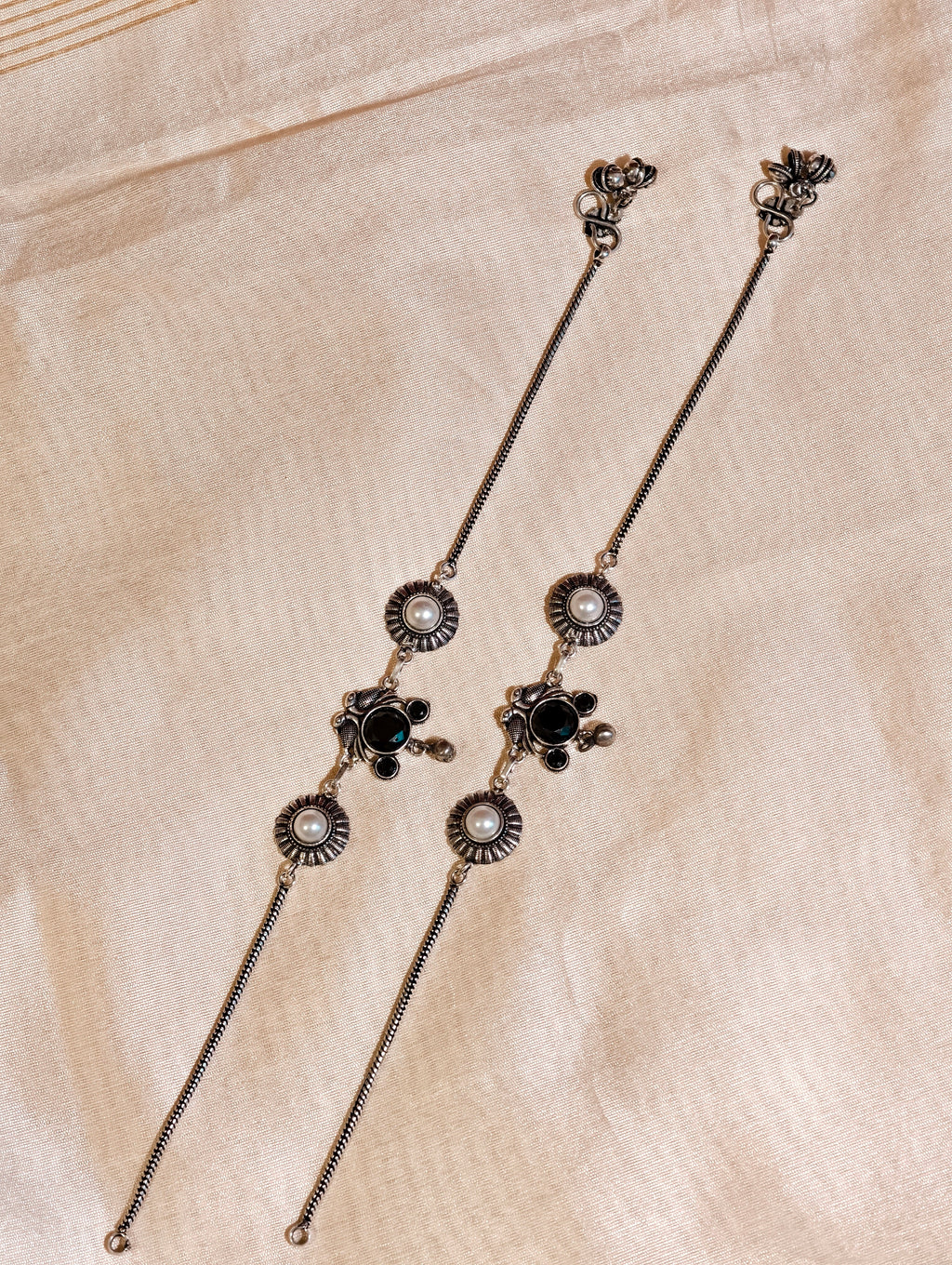 Oxidised silver Anklet | GJAK006