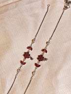 Flower motif oxidised silver | GJAK007