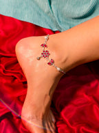 Flower motif oxidised silver | GJAK007