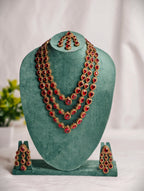 Three Layer Necklace Set with Maang Tikka | GJNS085