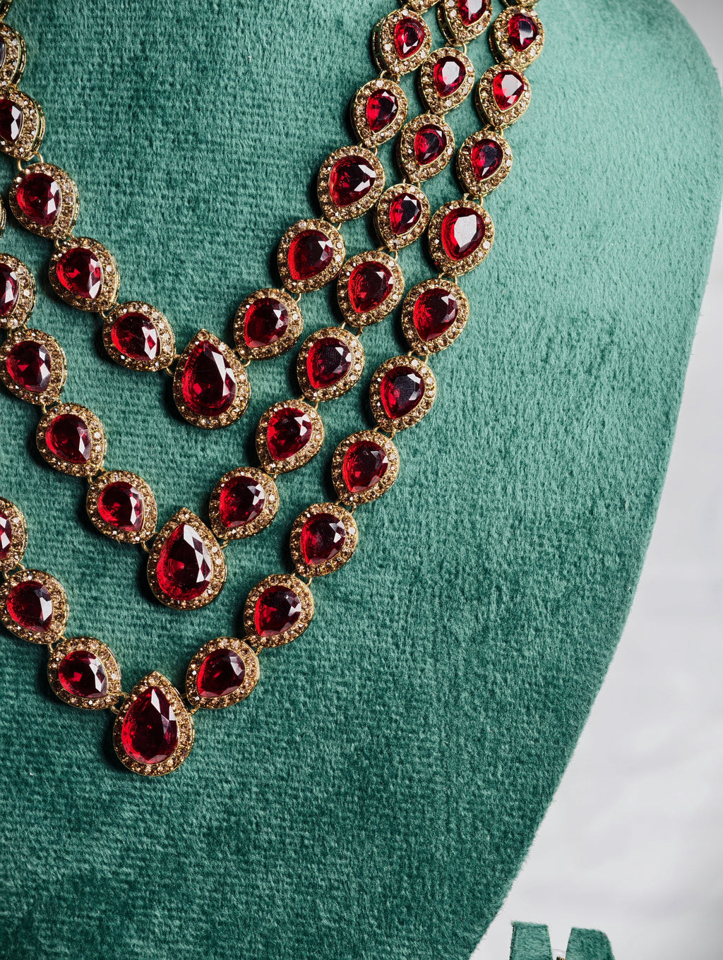 Three Layer Necklace Set with Maang Tikka | GJNS085