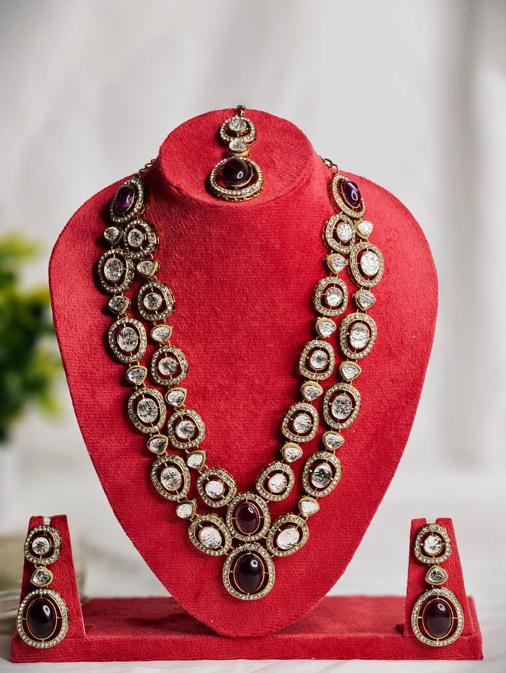 Two Layer Kundan finish Necklace Set | GJNS084