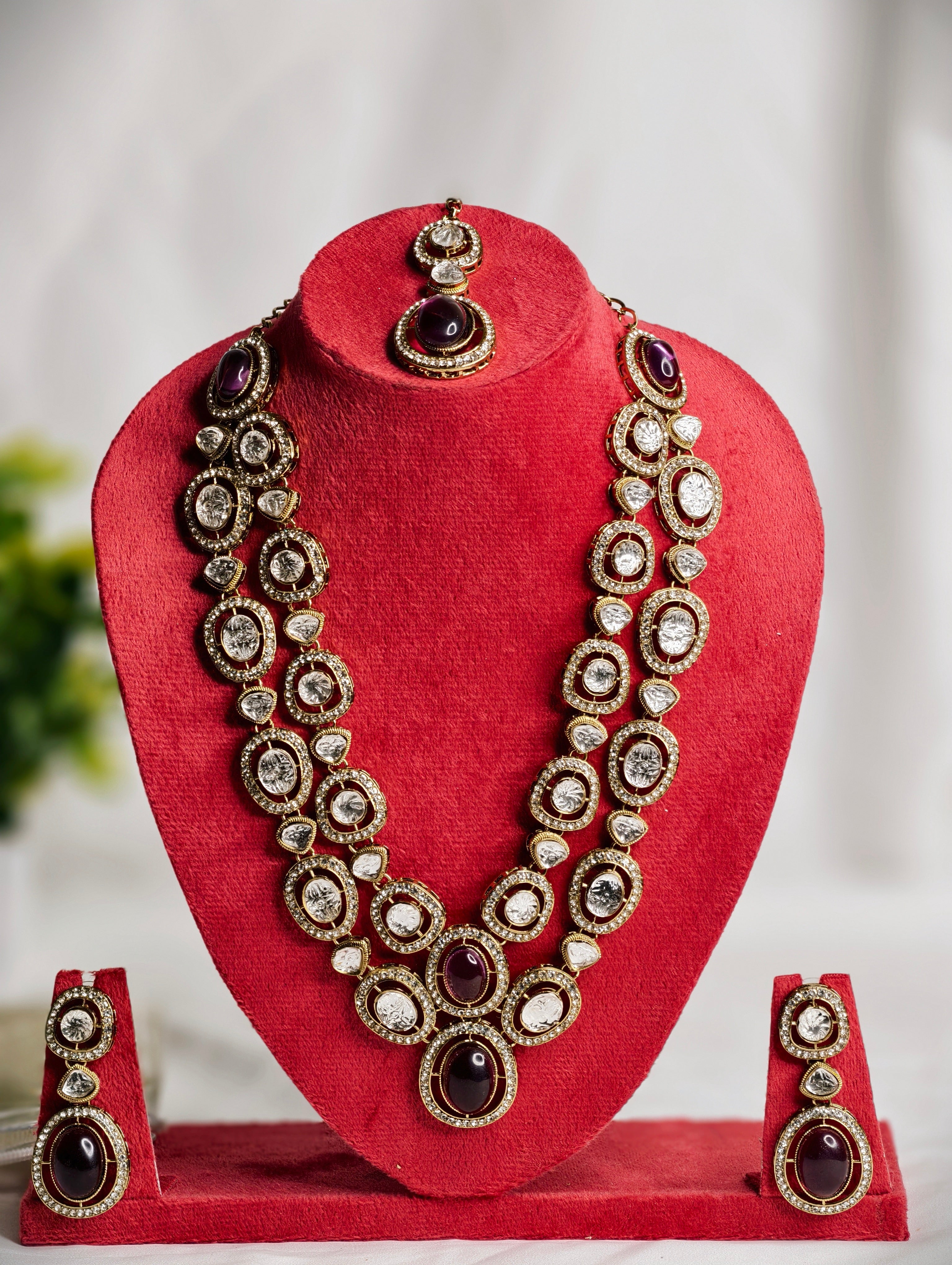 Two Layer Kundan finish Necklace Set | GJNS084