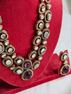 Two Layer Kundan finish Necklace Set | GJNS084