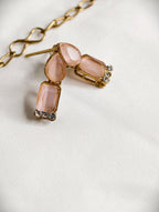 Pink Stone Necklace Set with AD detailing | GJNS087