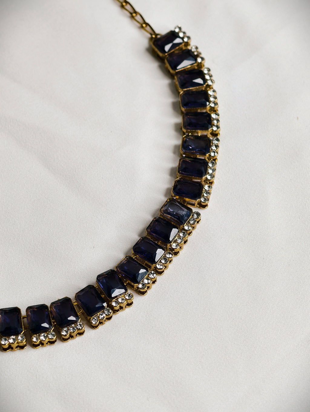 Violet Necklace Set with AD detailing | GJNS087